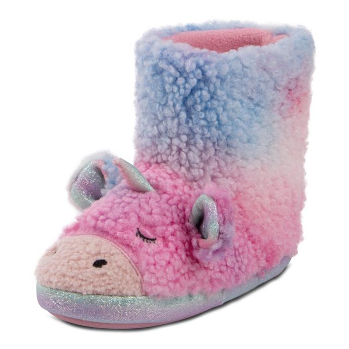 totes Kids Unicorn Boot Slippers Pink Extra Image 3